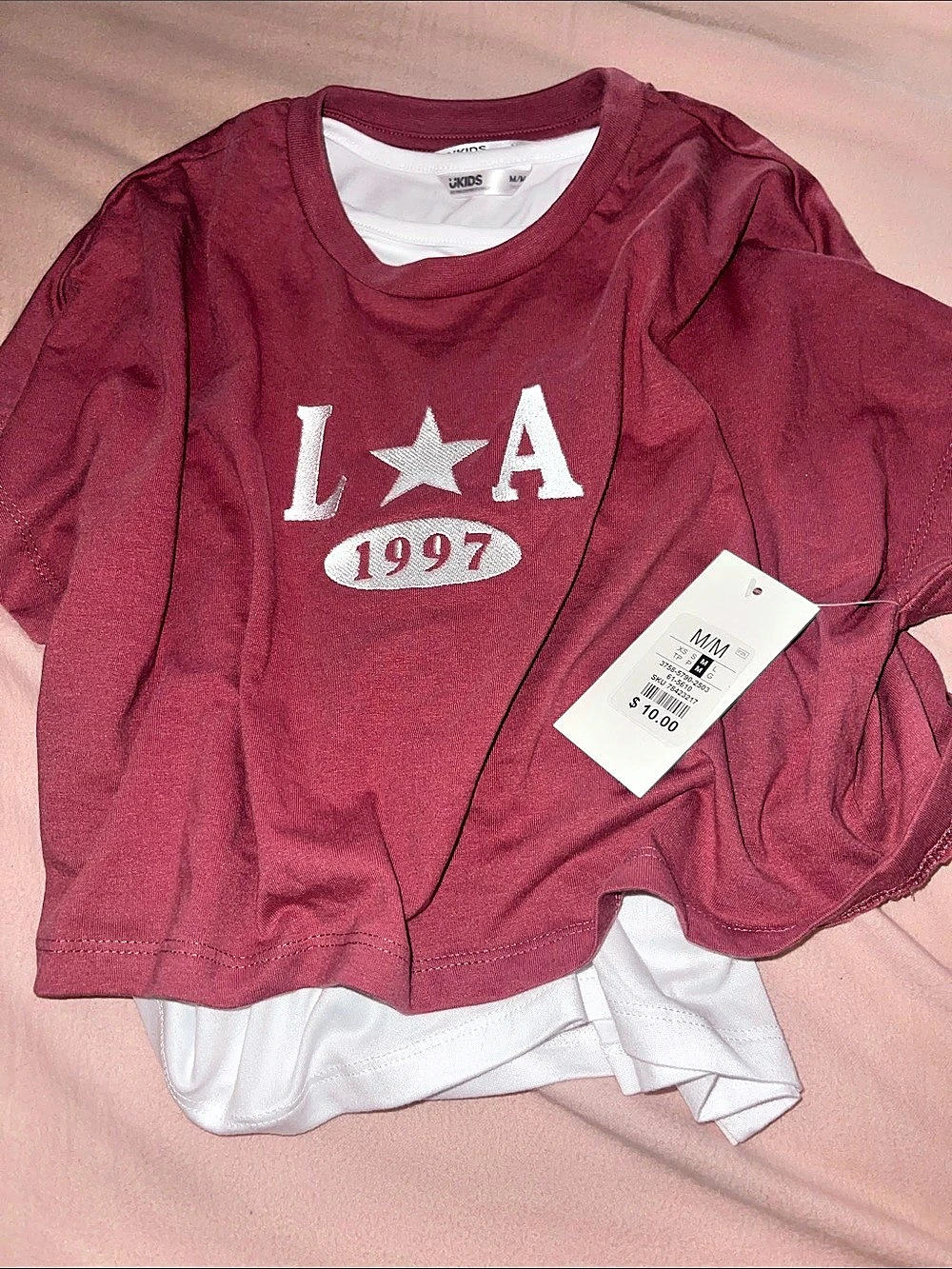 Mudd Girls Size Medium Pink & White NWT